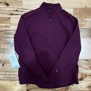 Lululemon At Ease Half Zip Mens Burgundy/Maroon Mens medium
